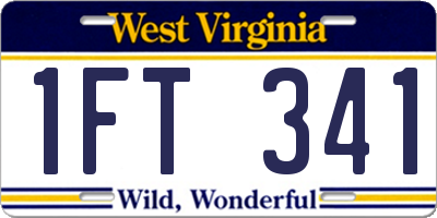 WV license plate 1FT341
