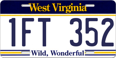 WV license plate 1FT352