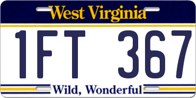 WV license plate 1FT367