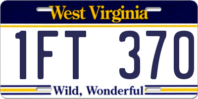 WV license plate 1FT370