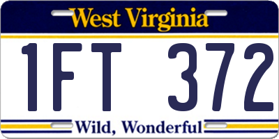 WV license plate 1FT372