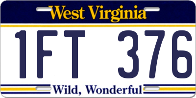 WV license plate 1FT376