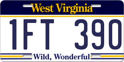 WV license plate 1FT390