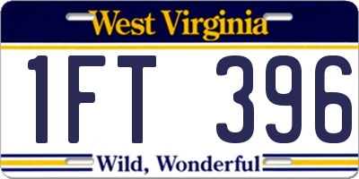 WV license plate 1FT396