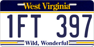 WV license plate 1FT397