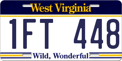 WV license plate 1FT448