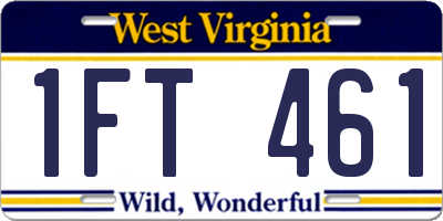 WV license plate 1FT461