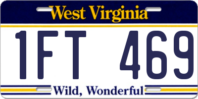 WV license plate 1FT469
