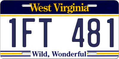 WV license plate 1FT481