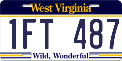 WV license plate 1FT487
