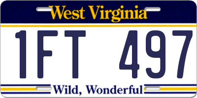 WV license plate 1FT497