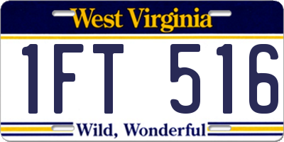 WV license plate 1FT516