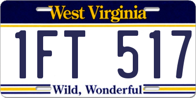 WV license plate 1FT517