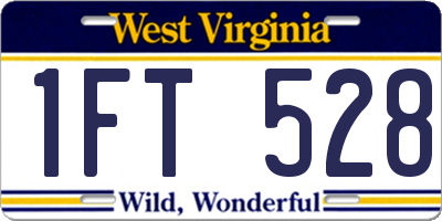 WV license plate 1FT528