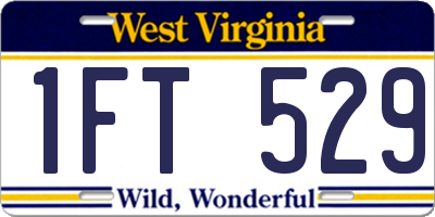 WV license plate 1FT529