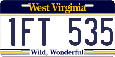 WV license plate 1FT535