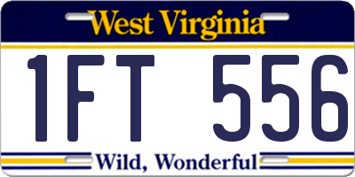 WV license plate 1FT556
