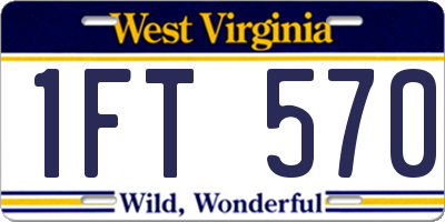 WV license plate 1FT570