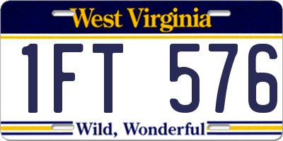 WV license plate 1FT576