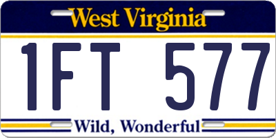 WV license plate 1FT577