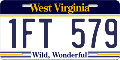 WV license plate 1FT579