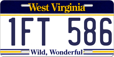WV license plate 1FT586