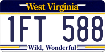 WV license plate 1FT588