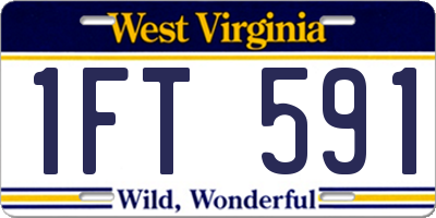 WV license plate 1FT591