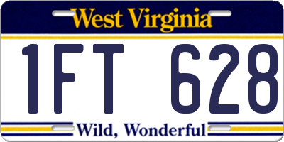 WV license plate 1FT628