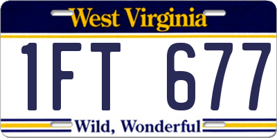 WV license plate 1FT677