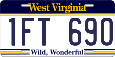 WV license plate 1FT690