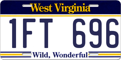 WV license plate 1FT696