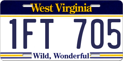 WV license plate 1FT705