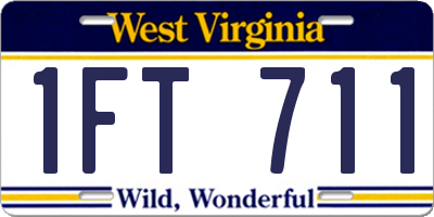 WV license plate 1FT711