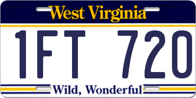 WV license plate 1FT720