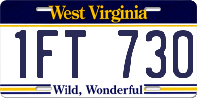 WV license plate 1FT730
