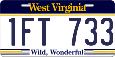 WV license plate 1FT733