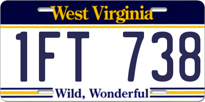 WV license plate 1FT738