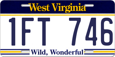 WV license plate 1FT746