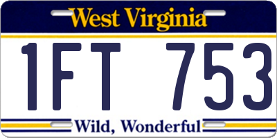 WV license plate 1FT753