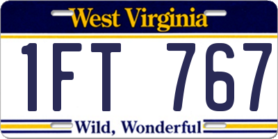 WV license plate 1FT767
