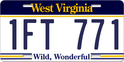 WV license plate 1FT771