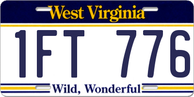 WV license plate 1FT776