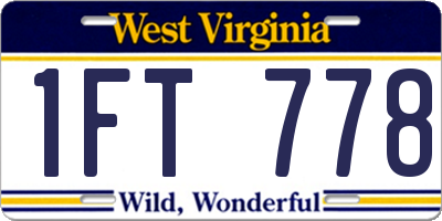 WV license plate 1FT778