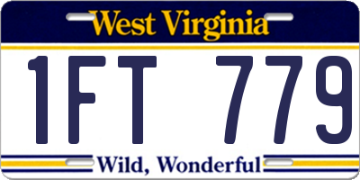 WV license plate 1FT779