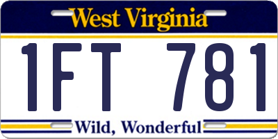 WV license plate 1FT781