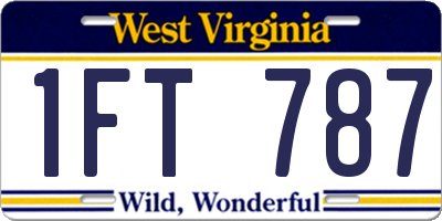 WV license plate 1FT787