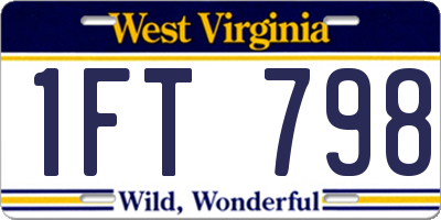 WV license plate 1FT798