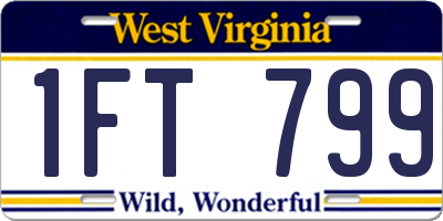WV license plate 1FT799