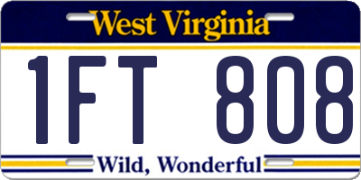 WV license plate 1FT808